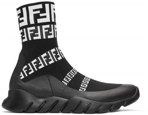 fendi black forever fendi knit high-top sneakers|Fendi clothing for women.